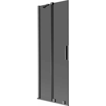 Mexen Velar Badewannen-Faltwand, 2-teilig, 70 x 150 cm, Graphit, gebürstetes Gun Gray - 896-070-000-41-66