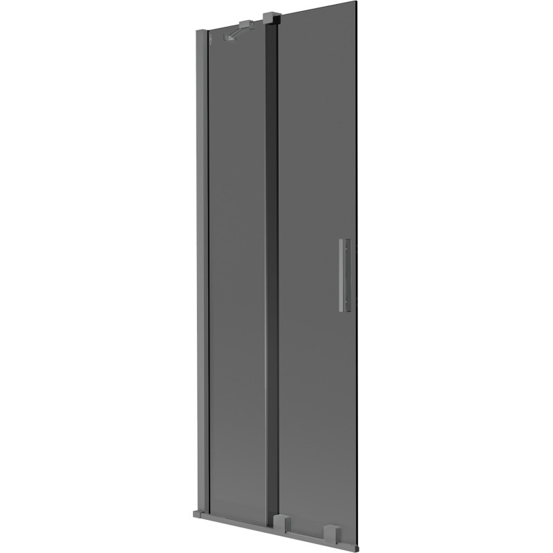 Mexen Velar klizni zaslon za kadu s 2 krila, klizna 70 x 150 cm, grafit, pištolj metal - 896-070-000-41-95