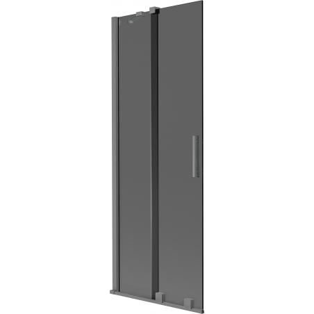 Mexen Velar 2-flügelige verschiebbare Badewannenabtrennung 70 x 150 cm, Graphit, Gun Metal - 896-070-000-41-95