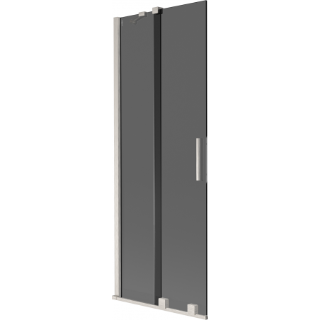 Mexen Velar Badewannenabtrennung 2-flügelig verschiebbar 70 x 150 cm, Graphit, gebürsteter Nickel - 896-070-000-41-97