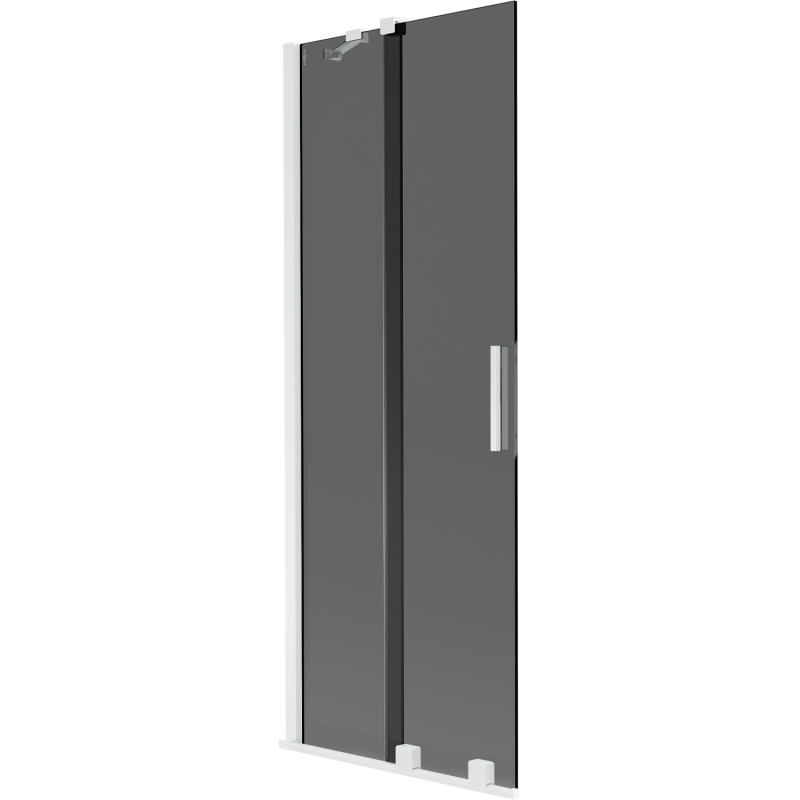 Mexen Velar Duschabtrennung, 2-flügelig, verschiebbar, 75 x 150 cm, Graphit, Weiß - 896-075-000-41-20