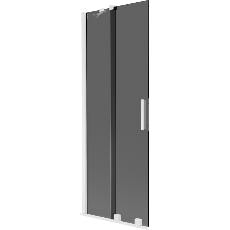 Mexen Velar pantalla de ducha de 2 hojas deslizantes 75 x 150 cm, grafito, blanco - 896-075-000-41-20