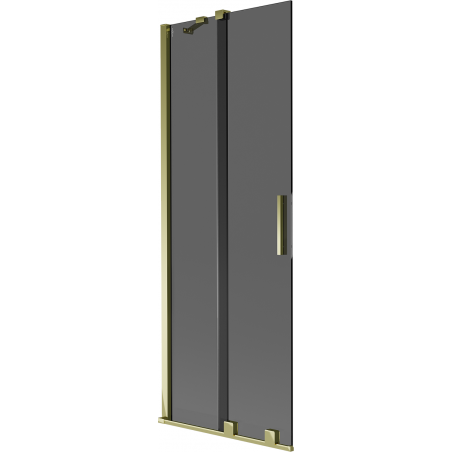 Mexen Velar parawan nawannowy 2-skrzydłowy rozsuwany 75 x 150 cm, grafit, złoty - 896-075-000-41-50