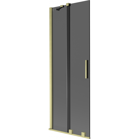 Mexen Velar Duschabtrennung 2-flügelig, verschiebbar 75 x 150 cm, graphit, gold gebürstet - 896-075-000-41-55