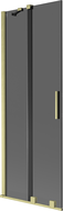 Mexen Velar tweevleugelig schuifbaar badscherm 75 x 150 cm, grafiet, geborsteld goud - 896-075-000-41-55