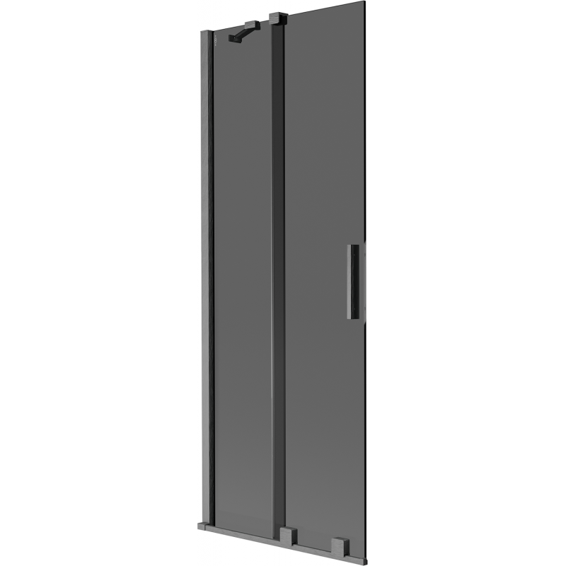 Mexen Velar 2-fold sliding bath screen 75 x 150 cm, graphite, brushed gun gray - 896-075-000-41-66