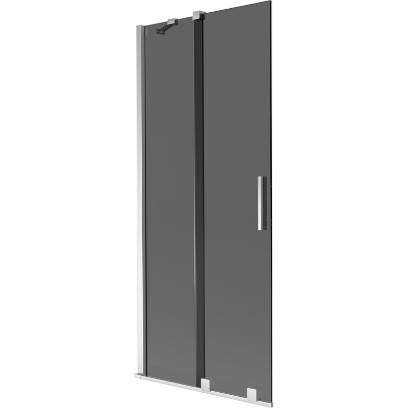 Mexen Velar, 2-osaline liuguvate ustega vannisein 80 x 150 cm, grafiit, kroom - 896-080-000-41-01