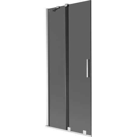 Mexen Velar 2-flügelige Schiebewand für Badewanne 80 x 150 cm, Graphit, Chrom - 896-080-000-41-01
