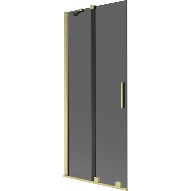 Mexen Velar duschabtrennung 2-flügelig verschiebbar 80 x 150 cm, graphit, gold gebürstet - 896-080-000-41-55