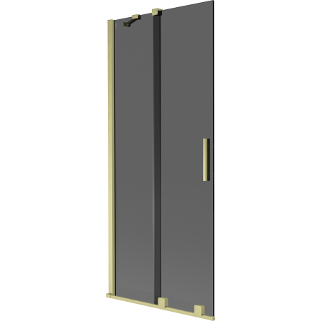 Mexen Velar duschabtrennung 2-flügelig verschiebbar 80 x 150 cm, graphit, gold gebürstet - 896-080-000-41-55