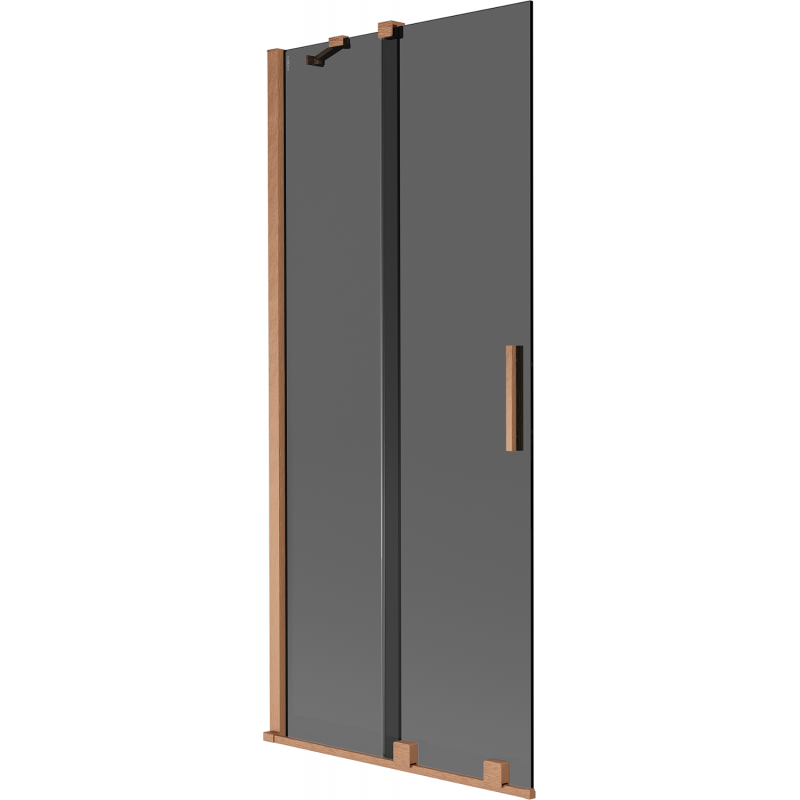 Mexen Velar 2-flügelige Schiebeduschwand 80 x 150 cm, graphit, gebürstetes Kupfer - 896-080-000-41-65