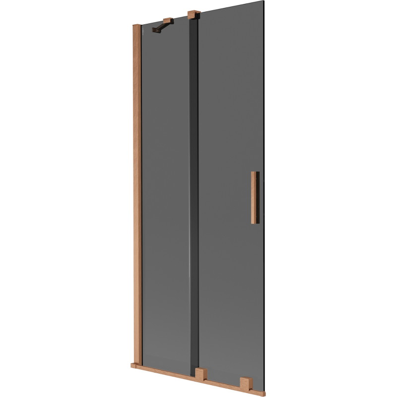 Mexen Velar klizni paravan za tuš 2-krilni klizni 80 x 150 cm, grafit, brušeni bakar - 896-080-000-41-65
