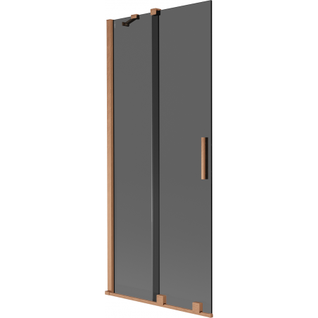 Mexen Velar klizni paravan za tuš 2-krilni klizni 80 x 150 cm, grafit, brušeni bakar - 896-080-000-41-65