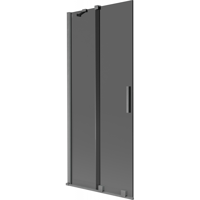 Mexen Velar Duschwand, 2-flügelig, verschiebbar 80 x 150 cm, Graphit, gebürstetes Gun Gray - 896-080-000-41-66