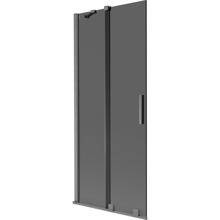 Mexen Velar 2-panel sliding bath screen 80 x 150 cm, graphite, brushed gun gray - 896-080-000-41-66