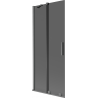 Mexen Velar Duschwand, 2-flügelig, verschiebbar 80 x 150 cm, Graphit, gebürstetes Gun Gray - 896-080-000-41-66