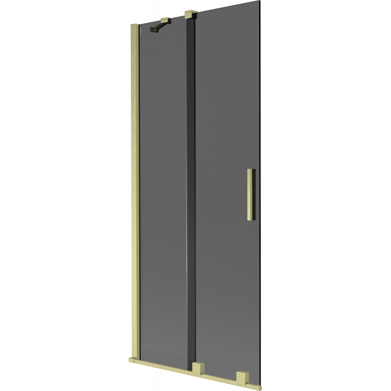 Mexen Velar Zweiflügelige Duschwand, Schiebetür, 85 x 150 cm, Graphit, Gold - 896-085-000-41-50