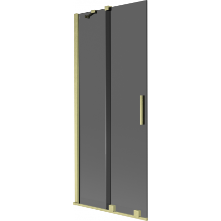 Mexen Velar Zweiflügelige Duschwand, Schiebetür, 85 x 150 cm, Graphit, Gold - 896-085-000-41-50
