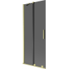 Mexen Velar badwand 2-delige verschuifbaar 85 x 150 cm, grafiet, goud - 896-085-000-41-50