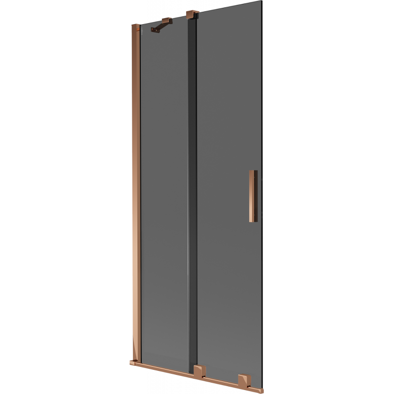Mexen Velar 2-flügelige Schiebe-Wannenabtrennung 85 x 150 cm, Graphit, Roségold - 896-085-000-41-60