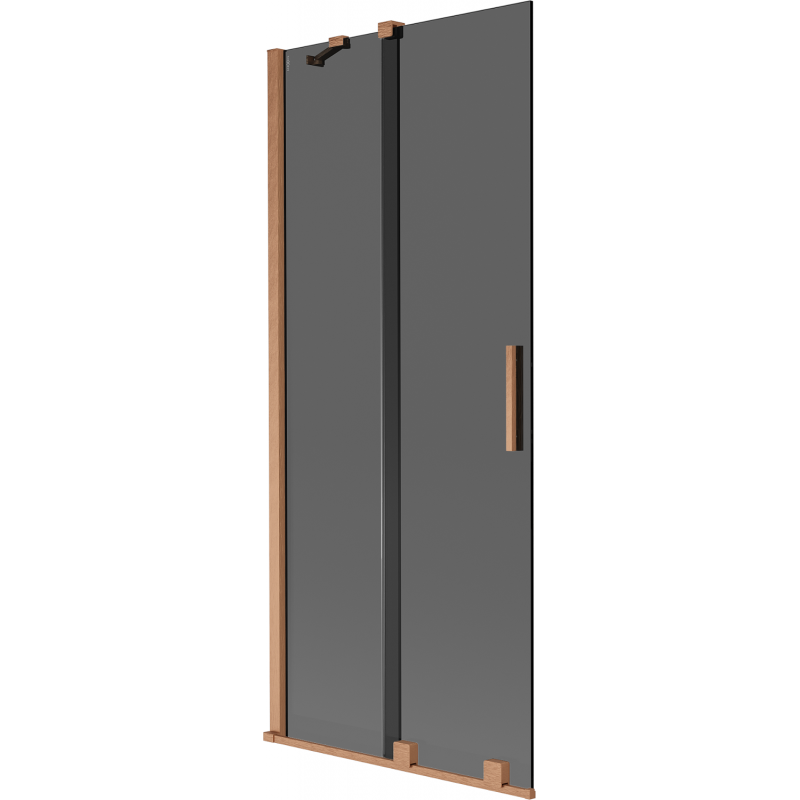 Mexen Velar 2-panel sliding bath screen 85 x 150 cm, graphite, brushed copper - 896-085-000-41-65