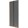 Mexen Velar 2-panel sliding bath screen 85 x 150 cm, graphite, brushed copper - 896-085-000-41-65