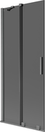 Mexen Velar mampara de ducha de 2 puertas corredizas 85 x 150 cm, grafito, gris hierro cepillado - 896-085-000-41-66