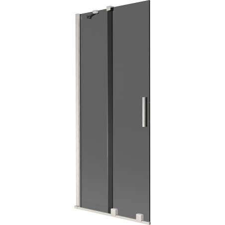 Mexen Velar 2-flügelige, verschiebbare Badewannenwand 85 x 150 cm, Graphit, gebürstetes Nickel - 896-085-000-41-97