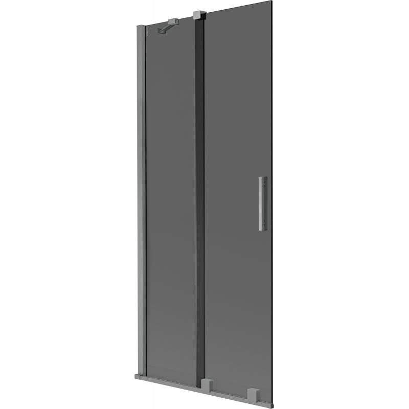 Mexen Velar pára de banho de 2 painéis deslizantes 85 x 150 cm, grafite, metal escuro - 896-085-000-41-95