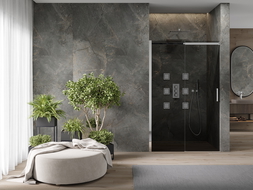 Mexen Omega drsna tuš vrata 140 cm, grafitna, krom - 825-140-000-01-40