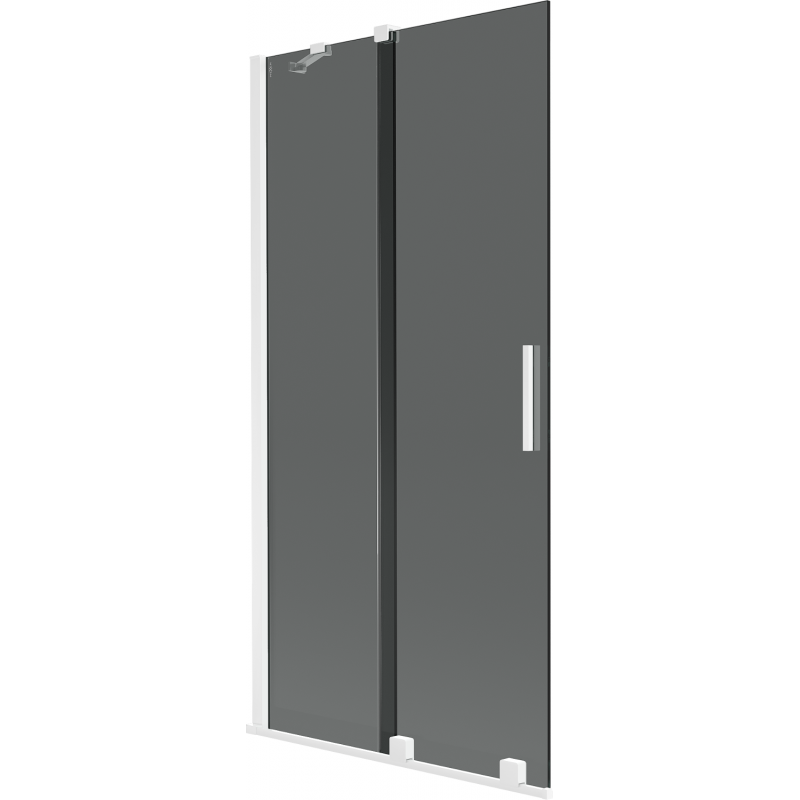Mexen Velar 2-flügelige, verschiebbare Badewannenfaltwand 90 x 150 cm, graphit, weiß - 896-090-000-41-20