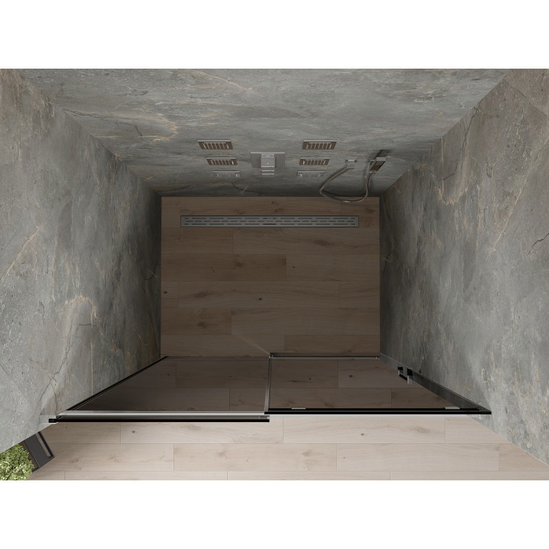 Mexen Omega puerta de ducha corredera de 160 cm, grafito, cromo - 825-160-000-01-40
