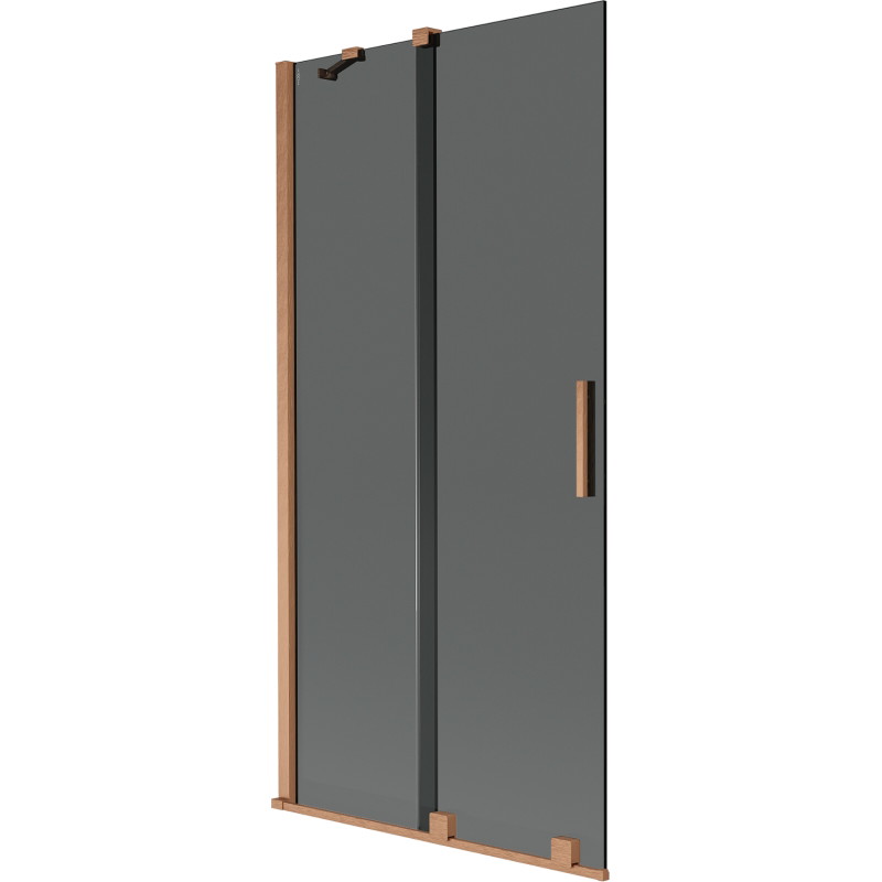 Mexen Velar 2-osaline lükandustega vanniparavann 90 x 150 cm, grafiit, harjatud vask - 896-090-000-41-65