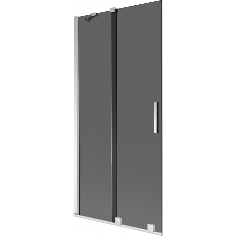 Mexen Velar badwand 2-delig schuifbaar 95 x 150 cm, grafiet, chroom - 896-095-000-41-01