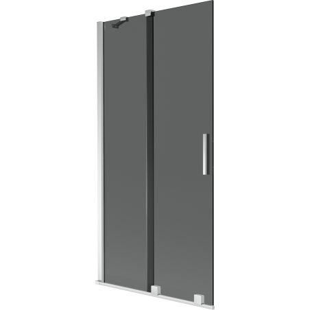 Mexen Velar badwand 2-delig schuifbaar 95 x 150 cm, grafiet, chroom - 896-095-000-41-01