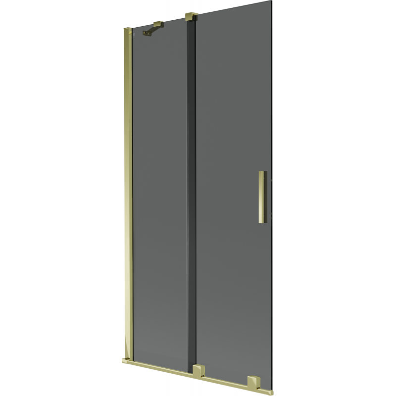 Mexen Velar Duschabtrennung 2-flügelig, verschiebbar 95 x 150 cm, graphit, gold - 896-095-000-41-50
