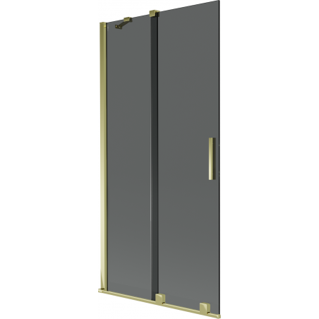 Mexen Velar Duschabtrennung 2-flügelig, verschiebbar 95 x 150 cm, graphit, gold - 896-095-000-41-50