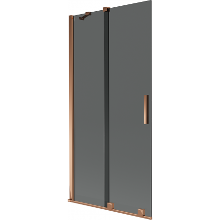 Mexen Velar 2-delige schuifbare badkamerscherm 95 x 150 cm, grafiet, roze goud - 896-095-000-41-60