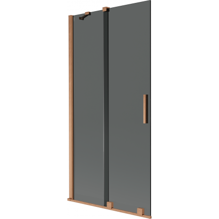 Mexen Velar Badewannenfaltwand 2-flügelig, verschiebbar 95 x 150 cm, grafit, gebürstetes Kupfer - 896-095-000-41-65