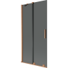 Mexen Velar 2-panel sliding bath screen 95 x 150 cm, graphite, brushed copper - 896-095-000-41-65