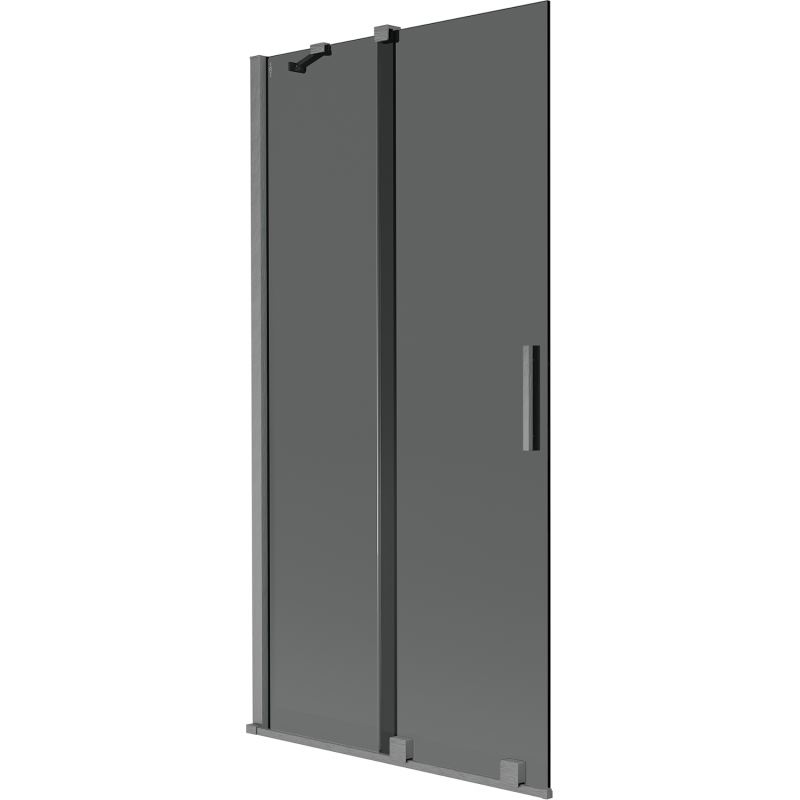 Mexen Velar Duschabtrennung 2-flügelig verschiebbar 95 x 150 cm, Grafit, gebürstet Gun Gray - 896-095-000-41-66