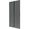 Mexen Velar Duschabtrennung 2-flügelig verschiebbar 95 x 150 cm, Grafit, gebürstet Gun Gray - 896-095-000-41-66