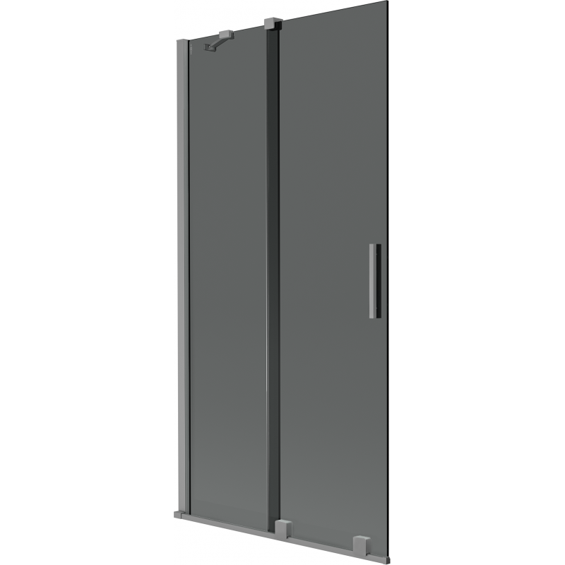 Mexen Velar 2-panel sliding bath screen 95 x 150 cm, graphite, gun metal - 896-095-000-41-95