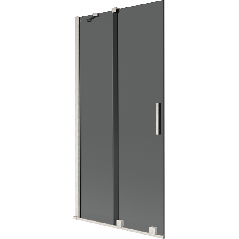 Mexen Velar 2-flügelige verschiebbare Badewannenabtrennung 95 x 150 cm, graphit, gebürsteter Nickel - 896-095-000-41-97