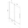 Mexen Velar 2-flügelige verschiebbare Badewannenabtrennung 95 x 150 cm, graphit, gebürsteter Nickel - 896-095-000-41-97