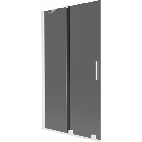 Mexen Velar Badewannenabtrennung 2-flügelig verschiebbar 100 x 150 cm, Graphit, Weiß - 896-100-000-41-20