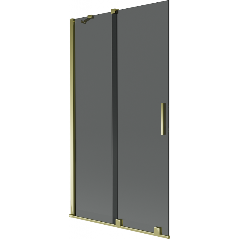 Mexen Velar rutscheg Duschschirm 2-flillegr kleebaar 100 x 150 cm, Grafit, gëllen - 896-100-000-41-50