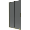 Mexen Velar 2-panel sliding bath screen 100 x 150 cm, graphite, gold - 896-100-000-41-50