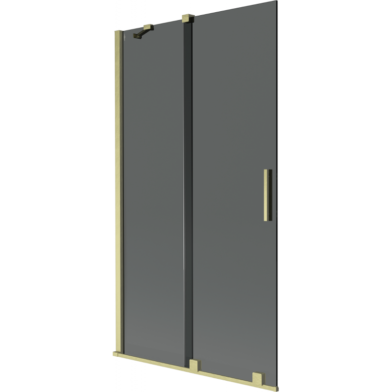 Mexen Velar Duschabtrennung 2-flügelig verschiebbar 100 x 150 cm, grafit, gebürstetes Gold - 896-100-000-41-55