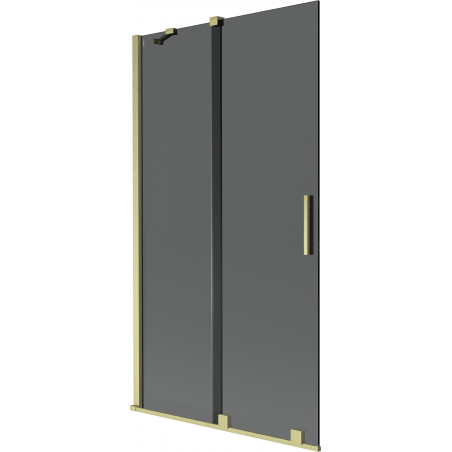 Mexen Velar Duschabtrennung 2-flügelig verschiebbar 100 x 150 cm, grafit, gebürstetes Gold - 896-100-000-41-55